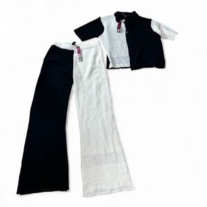 Black and White Women's Knit Pants